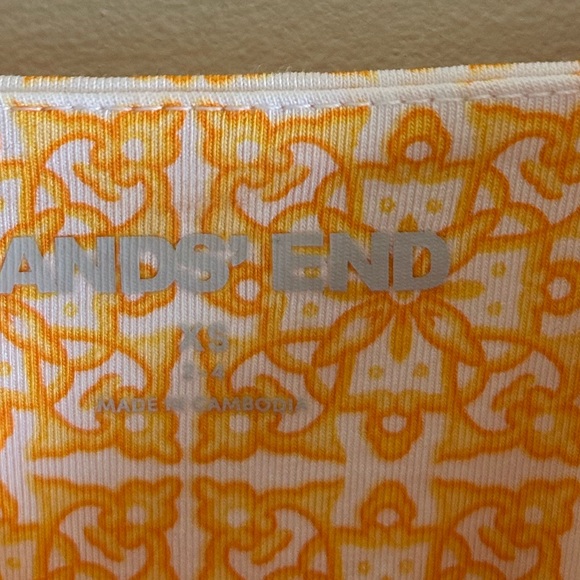 Lands' End Orange Yellow Lightweight Jersey Ruffle Peplum Top Sz XS - Picture 10 of 10